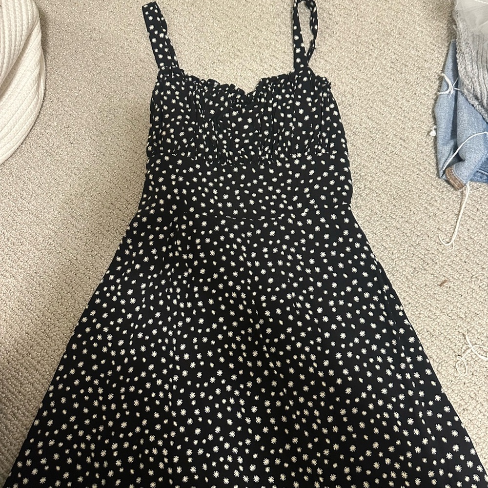 Francesca's Collections Black and White Polka Dot Mini Dress